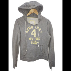 Aeropostale hoodie 1987 "4" NYC Pullover Women's L  hoodie Gray preowned Cropped
